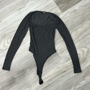 Charcoal Gray Long Sleeve Women's Top